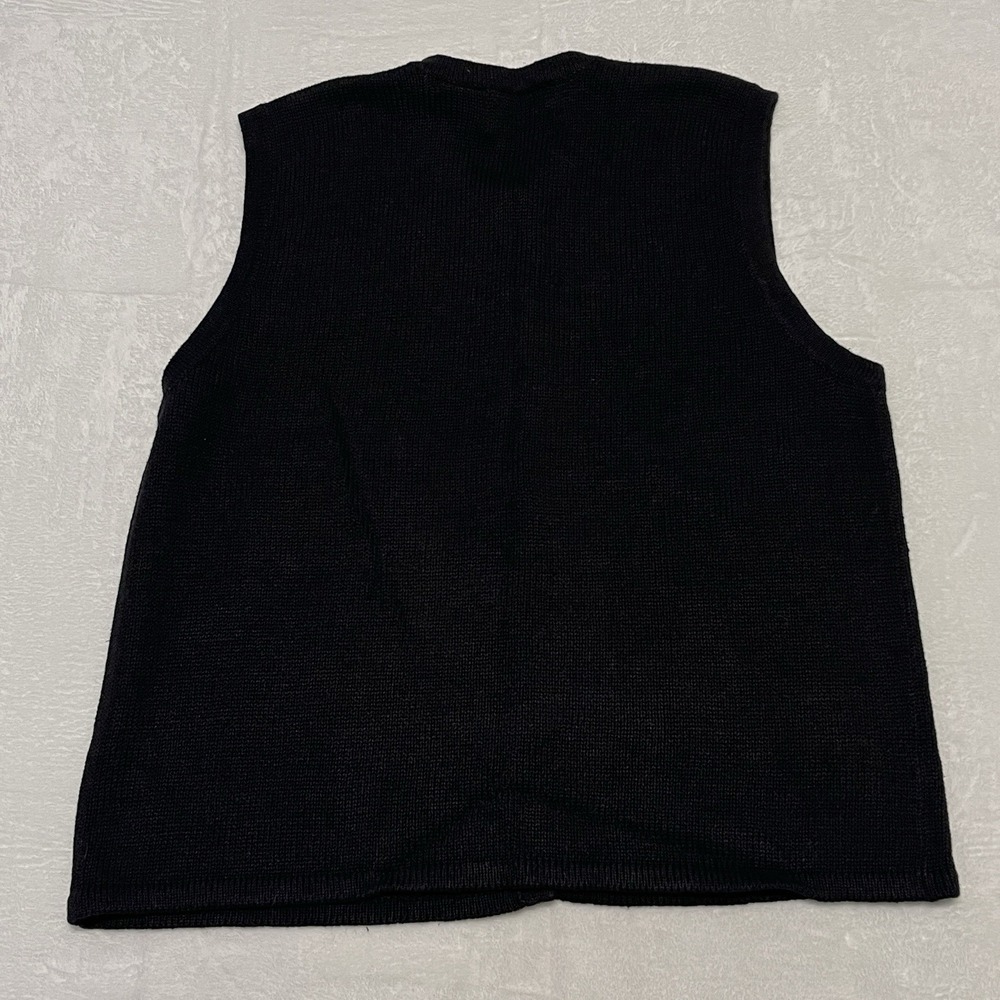 Vtg Donnkenny Embroidered Button Vest Sweater Womens L Beads Pockets Party Y2K - Picture 4 of 11